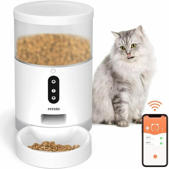 Peteme Automatic Cat Feeder, Smart Pet Feeder w/ APP Control Food Dispenser NEW - Picture 4 of 9